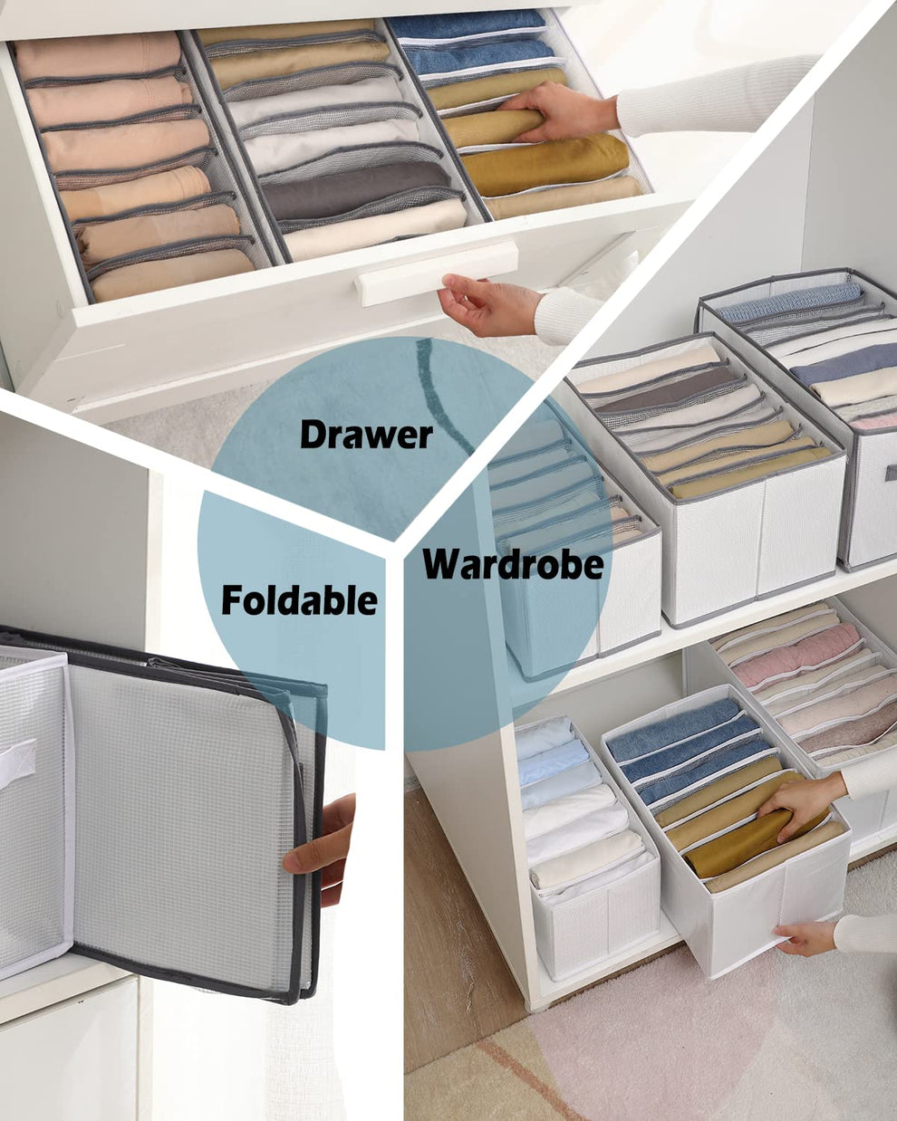 7 Grid Wardrobe Clothes Organizer