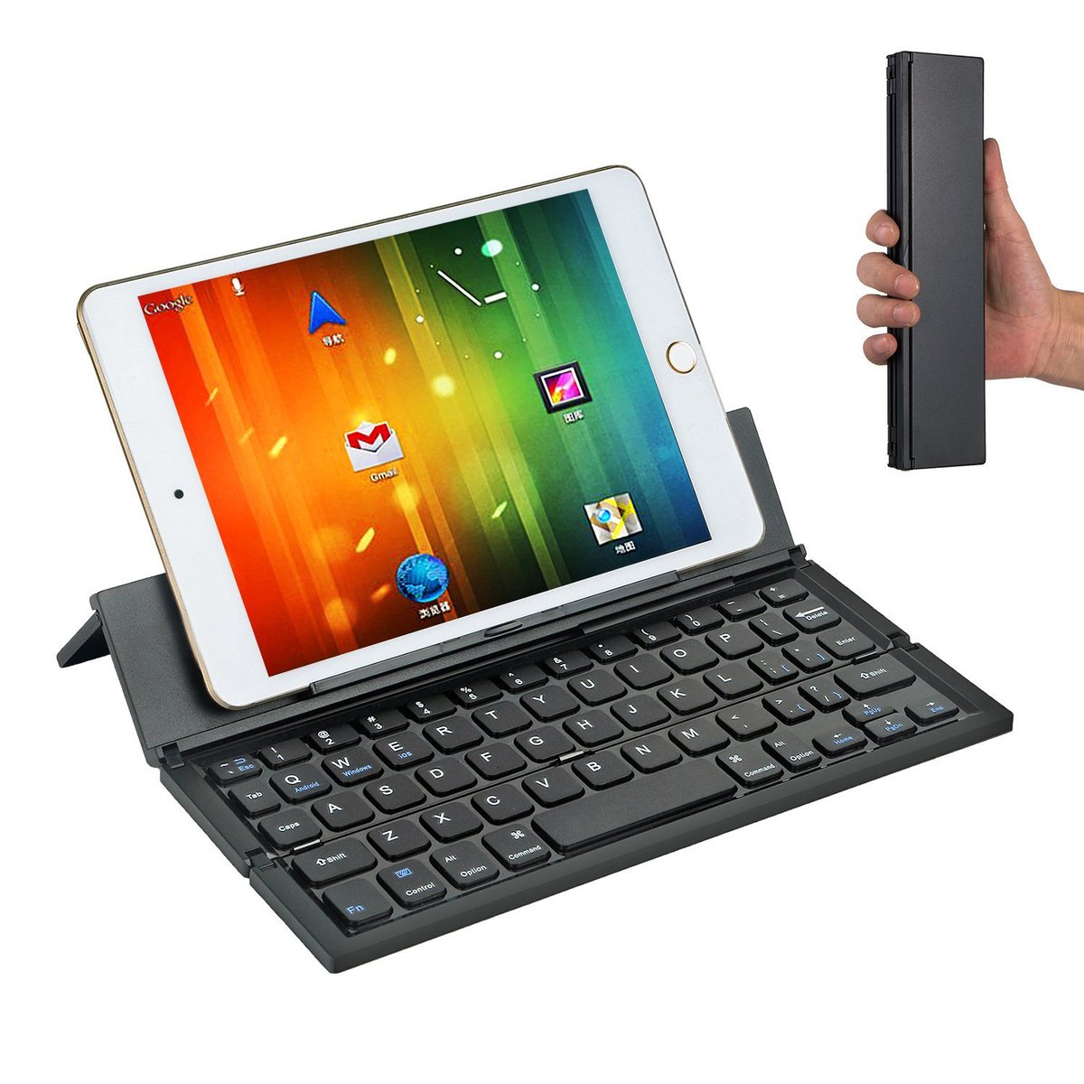 Wireless Tri-System Bluetooth Foldable Keyboard for Phones , Tablets And PC