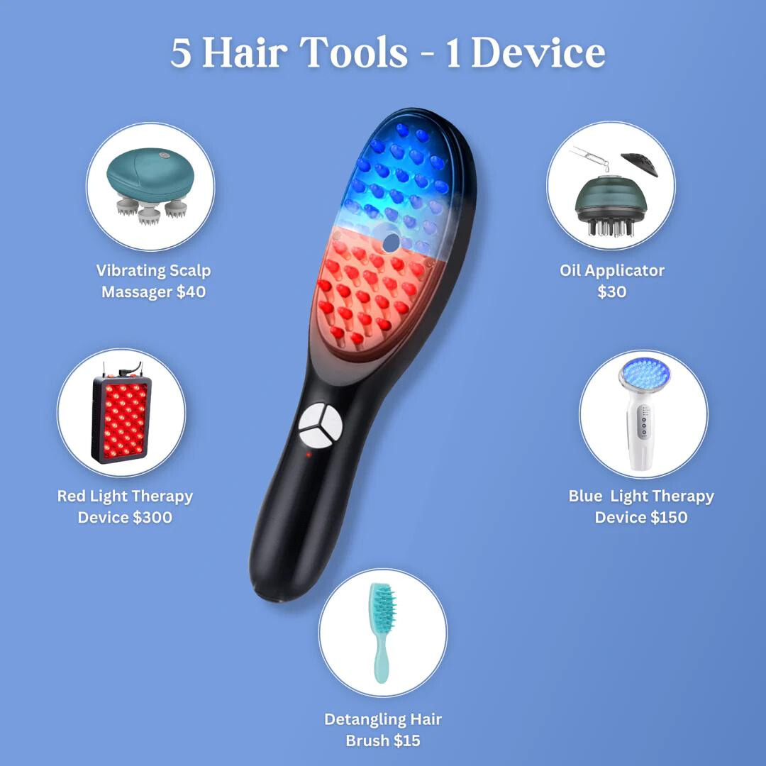 5 in 1 Hair Growth Brush For Vibrant and Healthy Hair ( With Free Hair Serum )