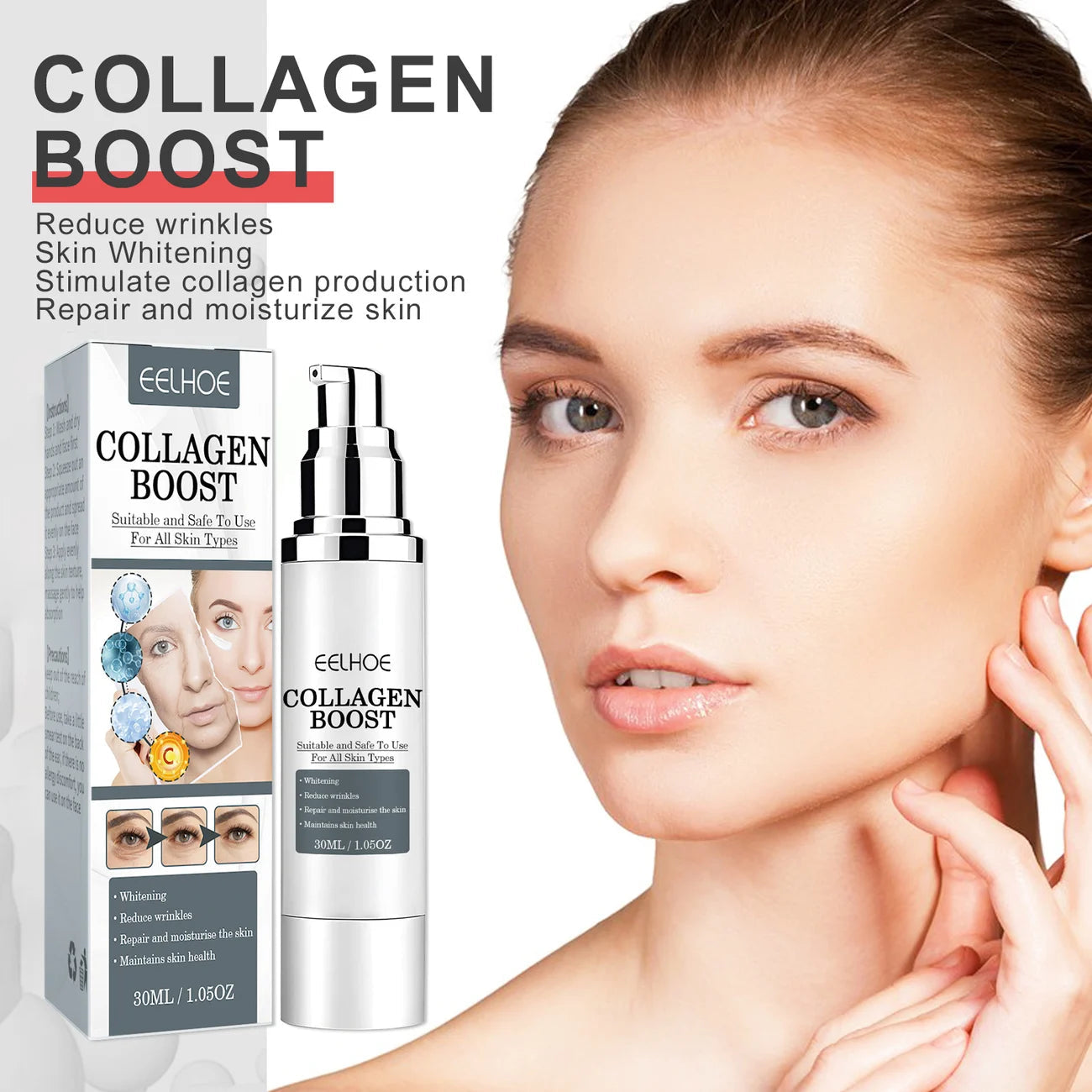 Advanced Collagen Boost Face Gel - (With Free Face Hydration Cream) - Herbal Solution For All Skin Problems